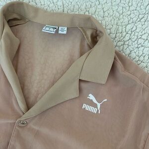 Puma Collared Cropped Polo – Tan Neutral – Size M